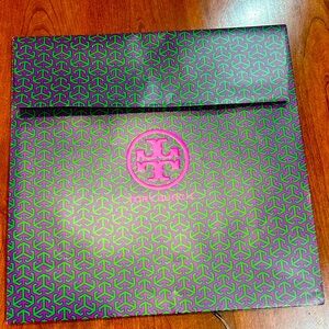 Tory Burch Pink Green Purple Logo Envelope Gift Bag Medium Size